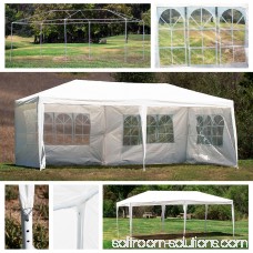 BELLEZE Large Heavy Duty Wedding Event Gazebo Blue Canopy 10x20 Foot Party Tent Side Walls Removable Pop Up